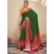 Forest Green Designer Party Wear Silk Sari