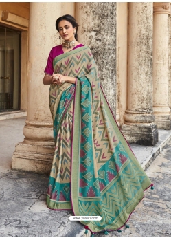 Multi Colour Designer Party Wear Silk Sari