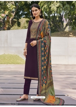 Purple Designer Festive Wear Parampara Silk Salwar Suit