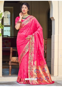 Rani Designer Wedding Wear Banarasi Soft Silk Sari