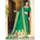 Forest Green Designer Wedding Wear Banarasi Soft Silk Sari