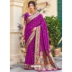 Purple Designer Wedding Wear Banarasi Soft Silk Sari