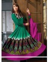 Gorgeous Green Resham Anarkali Suits