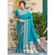 Blue Designer Wedding Wear Banarasi Soft Silk Sari
