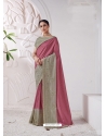 Old Rose Designer Wedding Wear Viscose Silk Sari
