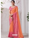 Orange Designer Wedding Wear Viscose Silk Sari