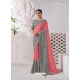 Peach Designer Wedding Wear Viscose Silk Sari