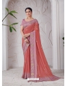 Rust Designer Wedding Wear Viscose Silk Sari