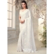 White Designer Wedding Wear Soft Georgette Sari