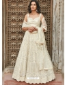 Off White Designer Wedding Wear Organza Lehenga Choli