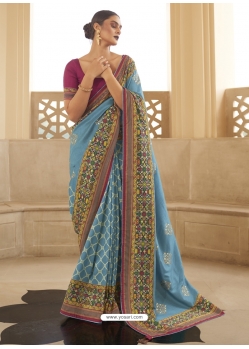 Pigeon Designer Wedding Wear Silk Sari