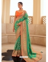 Jade Green Designer Wedding Wear Silk Sari