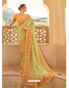 Lemon Designer Wedding Wear Silk Sari