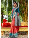 Red Designer Wedding Wear Soft Silk Sari