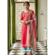 Dark Peach Designer Cotton Satin Salwar Suit