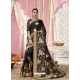 Black Designer Wedding Wear Organza Sari