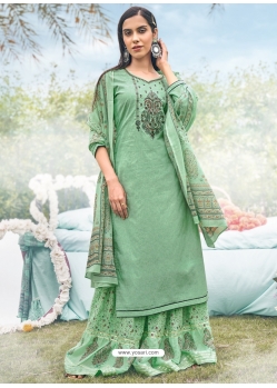 Aqua Mint Readymade Designer Cotton Salwar Suit