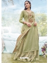 Pista Green Readymade Designer Cotton Salwar Suit