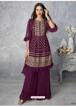 Purple Designer Real Georgette Salwar Suit