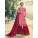 Light Pink Designer Satin Georgette Sharara Suit
