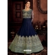Navy Blue Designer Embroidered Gown Style Anarkali Suit