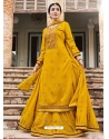 Yellow Readymade Designer Heavy Rayon Lehenga Suit