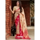 Cream Designer Wedding Wear Banarasi Soft Silk Sari