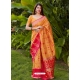 Mustard Designer Wedding Wear Banarasi Soft Silk Sari