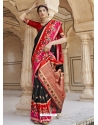 Black Designer Wedding Wear Banarasi Soft Silk Sari