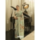 Sea Green Designer Wedding Wear Soft Zari Sari