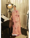 Baby Pink Designer Wedding Wear Soft Zari Sari