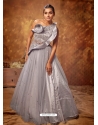 Silver Readymade Fancy Designer Party Wear Net Gown