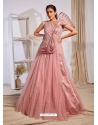Baby Pink Readymade Fancy Designer Party Wear Net Gown