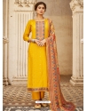 Yellow Designer Sequence Embroidered Salwar Suit