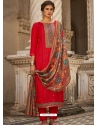 Tomato Red Designer Sequence Embroidered Salwar Suit
