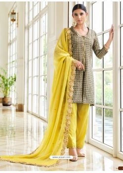 Yellow Designer Wedding Palazzo Salwar Suit