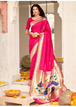 Rani Designer Wedding Wear Banarasi Soft Silk Sari