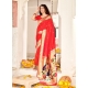 Red Designer Wedding Wear Banarasi Soft Silk Sari