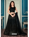 Black Designer Wedding Wear Net Lehenga Choli