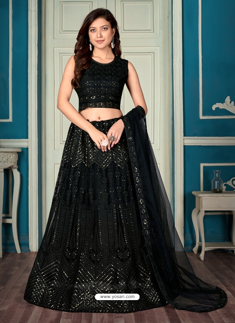 20+ Black Bridal Lehenga Designs For Modern Brides - ShaadiWish-sgquangbinhtourist.com.vn
