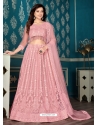 Pink Designer Wedding Wear Net Lehenga Choli