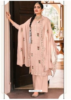 Light Beige Designer Faux Georgette Embroidered Salwar Suit