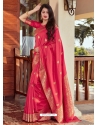 Rose Red Designer Party Wear Silk Sari