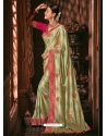 Olive Green Designer Wedding Wear Silk Sari