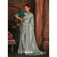 Silver Designer Wedding Wear Silk Sari