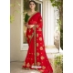 Red Designer Party Wear Georgette Sari