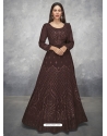 Deep Wine Designer Party Wear Real Georgette Anarkali Suit