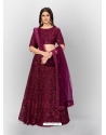Purple Designer Wedding Wear Soft Net Lehenga Choli