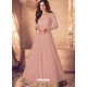 Dusty Pink Designer Wedding Wear Pure Georgette Anarkali Suit