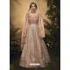 Light Beige Designer Party Wear Net Anarkali Suit